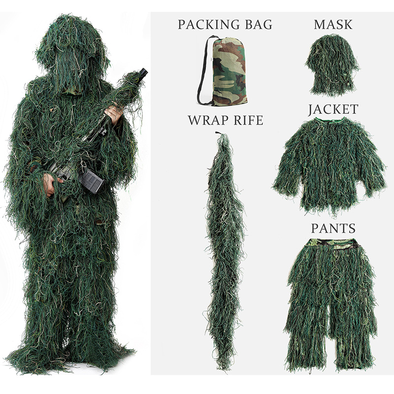 Hunting Outdoor Clothing - 5Pcs Adult Ghillie Suit Kids Hunter