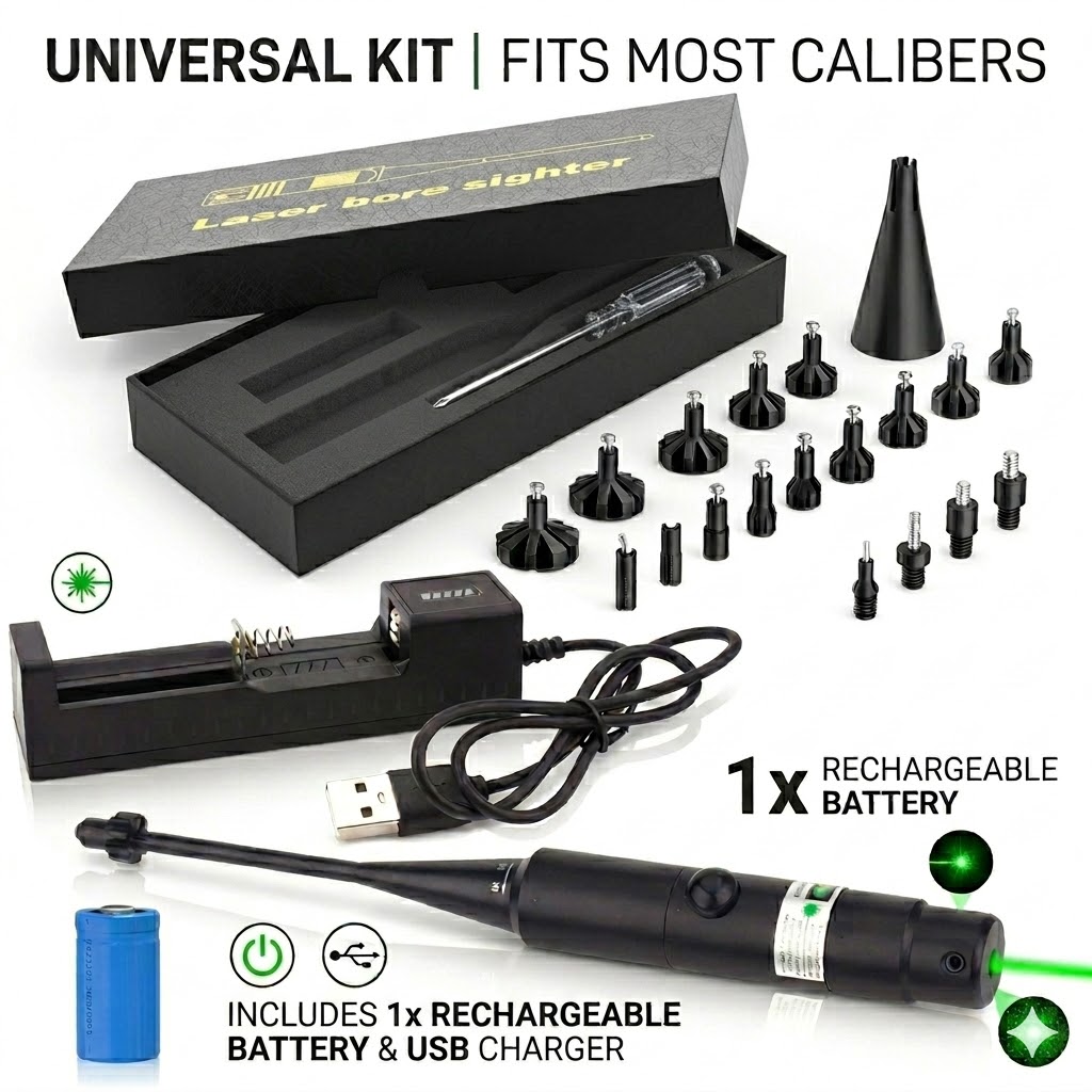 Laser Boresighter Kit - Laser Bore Sight Kit.177 .22 to12GA